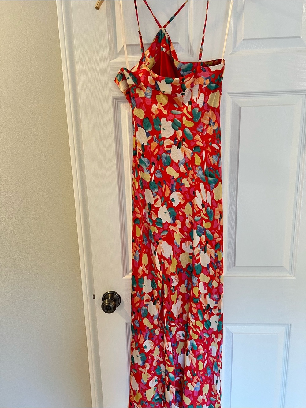 BCBGeneration Red Multi Floral One-Shoulder Midi Dress - Picture 2 of 5